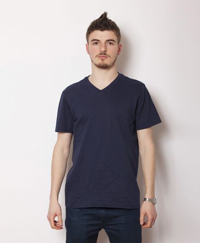 4.5oz ソフトスタイル VネックTシャツ/032C ネイビー メンズ
