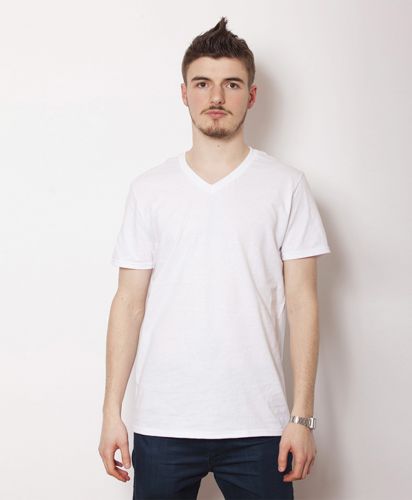 4.5oz ソフトスタイル VネックTシャツ/030N ホワイト メンズ