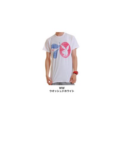メンズ"1970 PLAY BOY"グラフィック柄プリントTシャツ/展開カラー