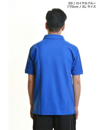 ベーシックスタイルポロシャツ(ポケット付き)/ 20ロイヤルブルー XLサイズ メンズモデル 170cm