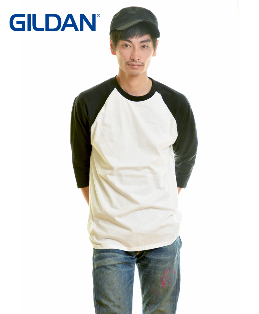 GILDAN ラグラン7分袖Ｔシャツ激安卸通販｜ギルダンのベースボールTを卸売【オレンジパーム】