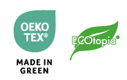 OEKO-TEX MADE IN GREEN & ECOTopia ロゴ