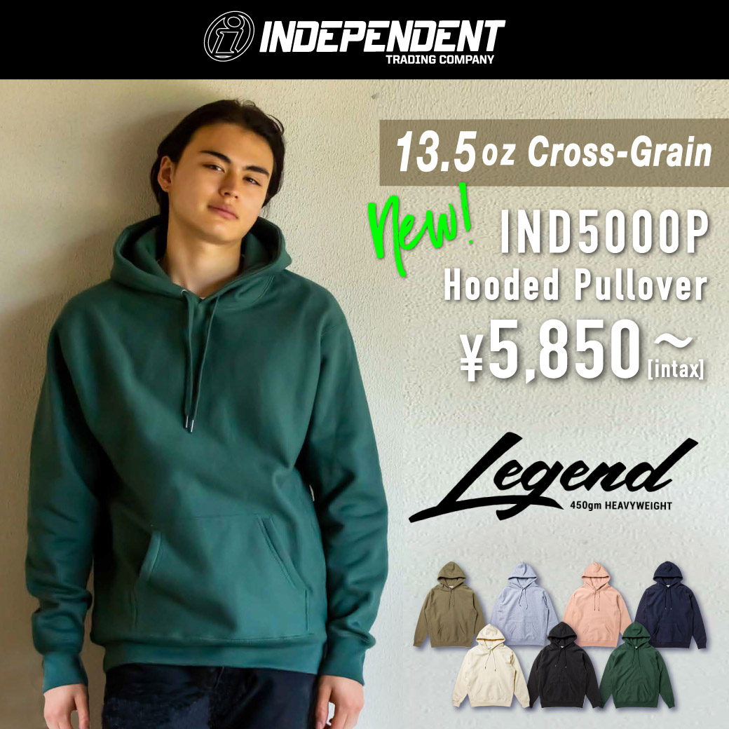 INDEPENDENT(インディペンデント )13.5ozヘビーウェイトプルオーバーパーカー