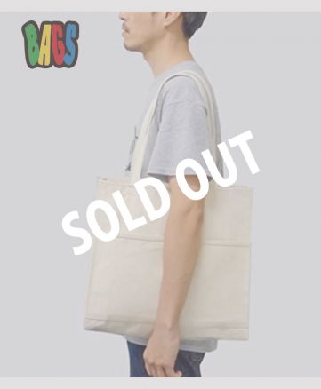 肩掛けポケット付コットントートバッグ(大)/NT/ナチュラル/SOLDOUT