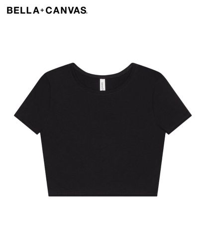 BELLA+CANVAS(ベラ キャンバス)レディース クロップドTシャツ/BK:ブラック