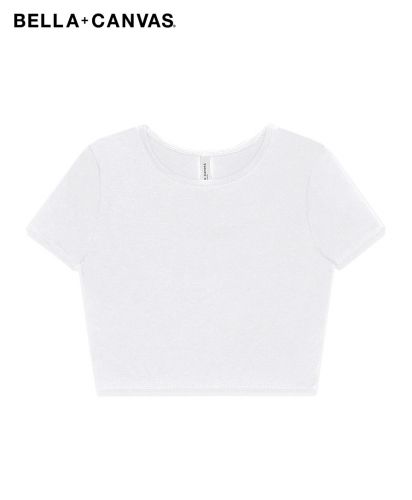 BELLA+CANVAS(ベラ キャンバス)レディース クロップドTシャツ/WH：ホワイト