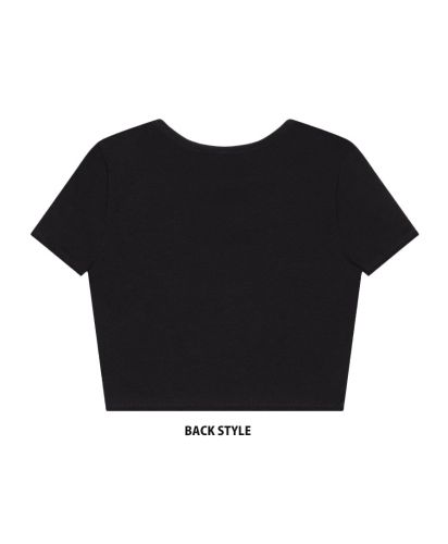 BELLA+CANVAS(ベラ キャンバス)レディース クロップドTシャツ/BK｜バックスタイル