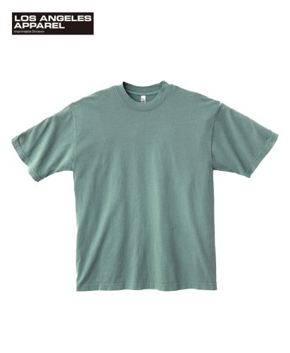 ロサンゼルスアパレル(Los Angeles Apparel)TS/S GARMENT DYE CREW NECK 6.5oz/AG アトランティックグリーン