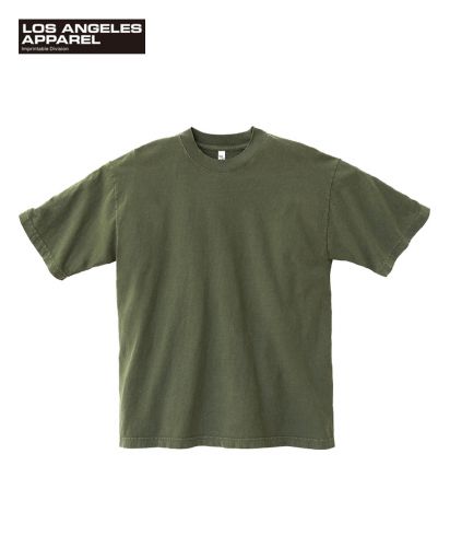 ロサンゼルスアパレル(Los Angeles Apparel)TS/S GARMENT DYE CREW NECK 6.5oz/AR アーミー