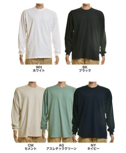 L/S GarmentDyeCrewNeck 6.5oz/展開カラー