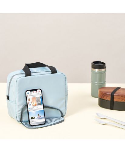 モッテル(MOTTERU)スマホが立てられるクーラーランチバッグ/ランチタイムが楽しくなるノベルティグッズ