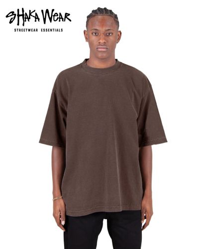 GARMENT DYE DROP SHOULDER Tシャツ/MC:モカ/MODEL:T185 cm;W84 kg