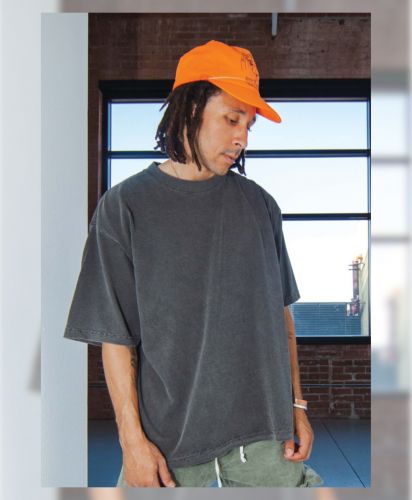 GARMENT DYE DROP SHOULDER Tシャツ/ストリートで大バズり