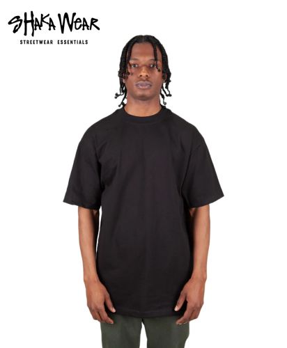 SHAKA WEAR 7.5 OZ MAX HEAVYWEIGHT Tシャツ/BK:ブラック/MODEL:T183 cm;W75 kg