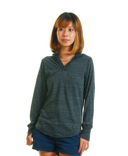 Eco-HeatherユニセックスL/S Hoodie EBエコブラック XSサイズ レディース 168cm