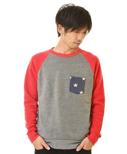 THE COLOR BLOCKED FLEECE GDグレー×レッド Mサイズ メンズ 176cm