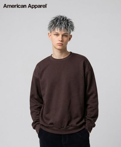 American Apparel (アメリカンアパレル)7.6oz リフレックスフリース ユニセックス スウェットシャツ/モデル着用：874 ブラウン