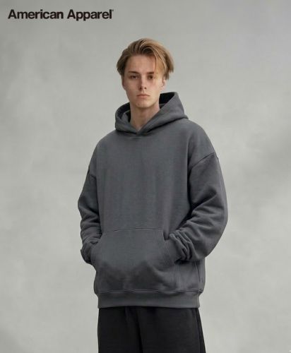 American Apparel (アメリカンアパレル)7.6oz リフレックスフリース ユニセックス プルオーバーパーカー/モデル着用：876 アスファルト