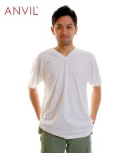 ソフトスパン VネックTシャツ/WHホワイト Lサイズ メンズ 176cm