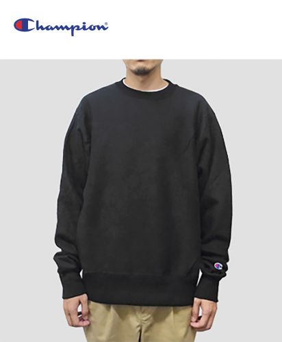 12oz リバースウィーブ クルーネック/BK/ブラック