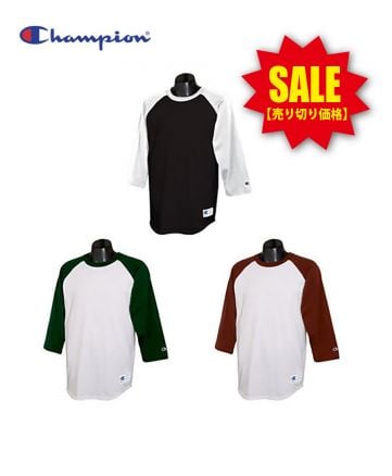 Champion 5.2oz ７分袖ラグランTシャツ_在庫一掃SALE