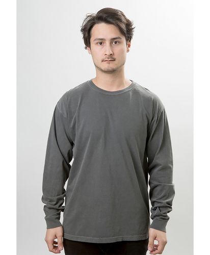 6.1OZ ガーメントダイ長袖Tシャツ/034Pペッパー_メンズ