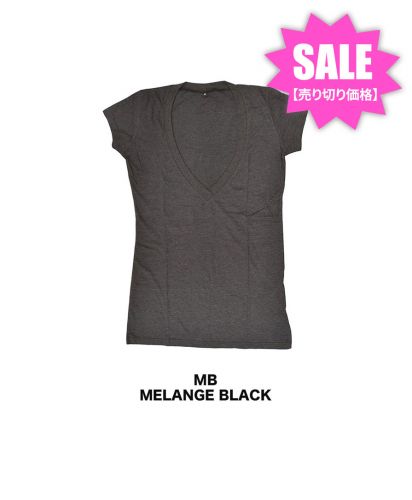 【SALE】レディースVネックファインジャージチュニック MB/MELANGE BLACK展開カラー