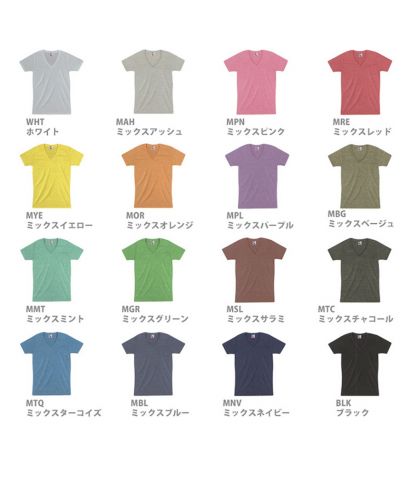 トライブレンドＶネックTシャツ/展開カラー