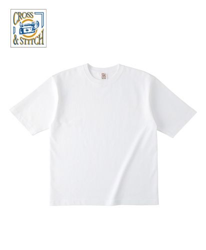 CROSS & STITCH(クロスステッチ)マックスウェイト オーバーサイズTシャツ(5分袖)/	01 ホワイト