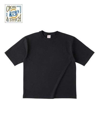 CROSS & STITCH(クロスステッチ)マックスウェイト オーバーサイズTシャツ(5分袖)/	03 ディープブラック