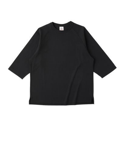 オープンエンド リラックスフィット ラグランTシャツ/03 ディープブラック