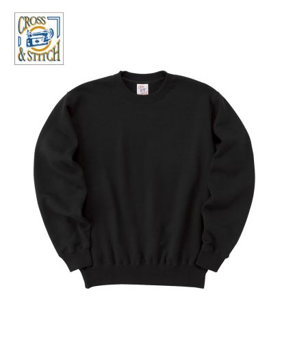 CROSS&STITCH(クロスアンドステッチ)レギュラーウェイトスウェットシャツ/09 ブラック