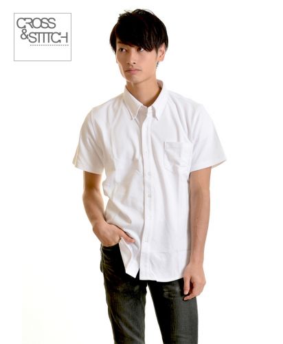 ビズスタイル ニットシャツ/ 01ホワイト  Lサイズ メンズ 176cm