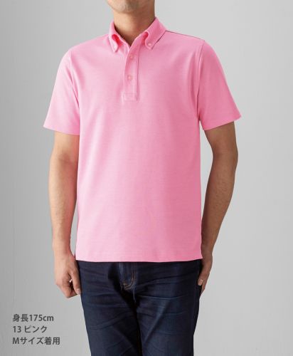 ビズスタイル BDポロシャツ/13 ピンク Mサイズ メンズモデル175cm