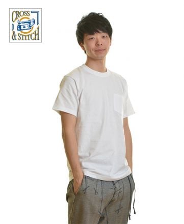 オープンエンドマックスウェイトポケットTシャツ/001 ホワイト Lサイズ メンズ 179cm
