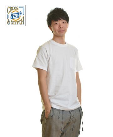 オープンエンドマックスウェイトポケットTシャツ/001 ホワイト Lサイズ メンズ 179cm