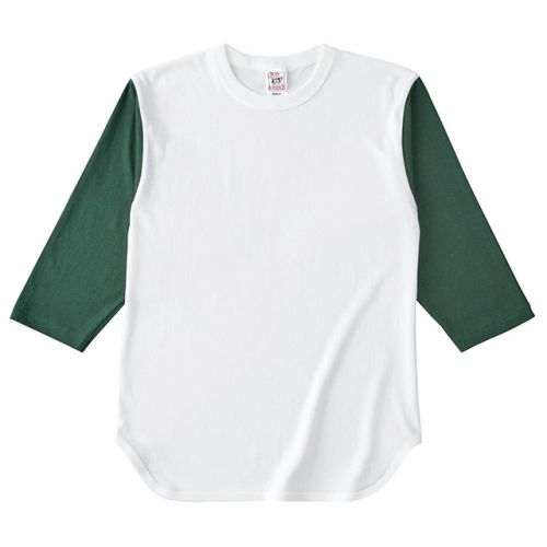CROSS&STITCHオープンエンド7分袖ベースボールTシャツ卸販売-オレンジ