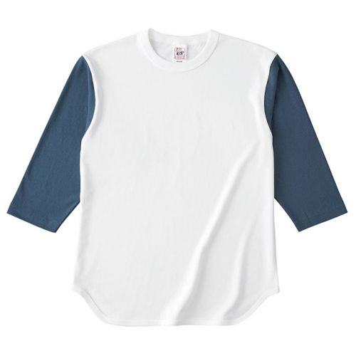 CROSS&STITCHオープンエンド7分袖ベースボールTシャツ卸販売-オレンジ 
