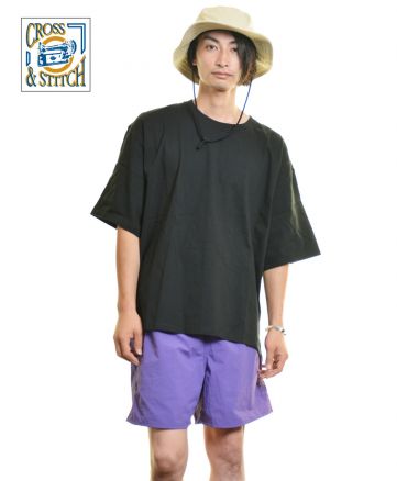 オープンエンドマックスウエイトメンズオーバーTシャツ/03ディープブラック Lサイズ着 メンズモデル176cm