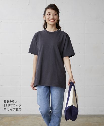 ピグメントTシャツ/83 Pブラック Mサイズ レディースモデル163cm