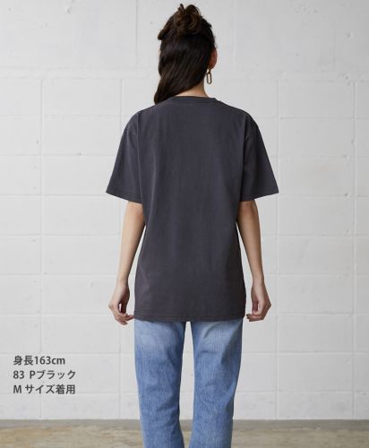 ピグメントTシャツ/83 Pブラック Mサイズ レディースモデル163cm