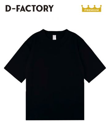 6.6オンス オーバーサイズコンフォートTシャツ（5分袖）/007 ブラック