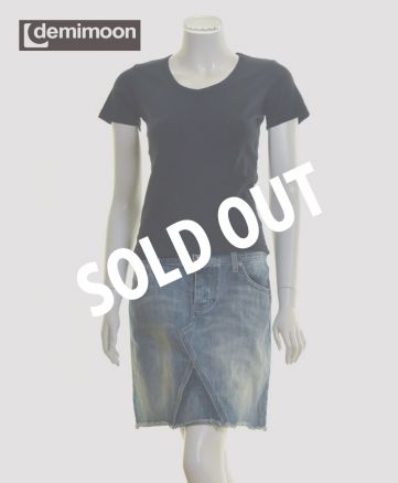 フライスVネックTシャツ/BLKブラック Lサイズ レディース/SOLDOUT
