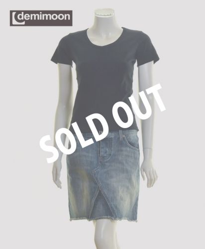 フライスVネックTシャツ/BLKブラック Lサイズ レディース/SOLDOUT