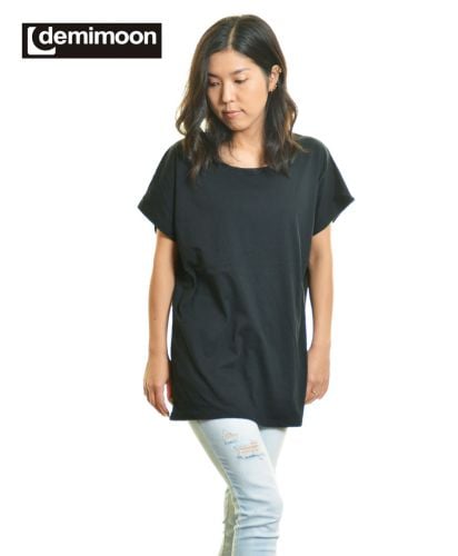 ドルマンTシャツ(DM4350)/ BLKブラック Fサイズ着 レディースモデル158cm