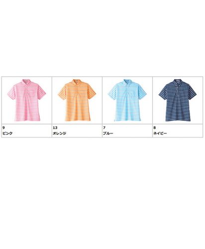 チェックプリント ポロシャツ/展開カラー