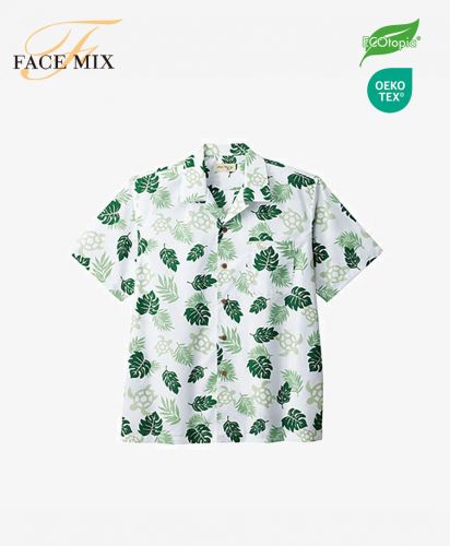 フェイスミックス(FACE MIX)アロハシャツ（ウミガメ）/4 グリーン