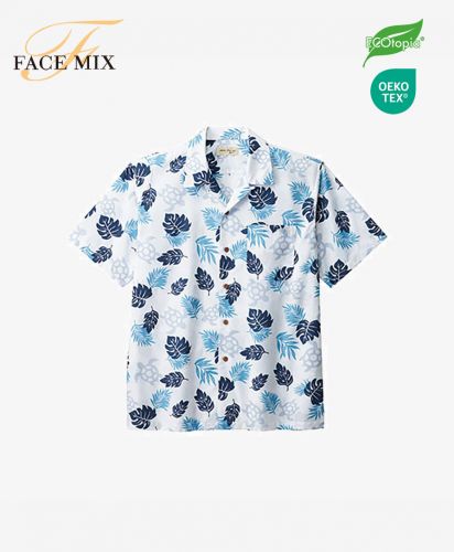 フェイスミックス(FACE MIX)アロハシャツ（ウミガメ）/7 ブルー