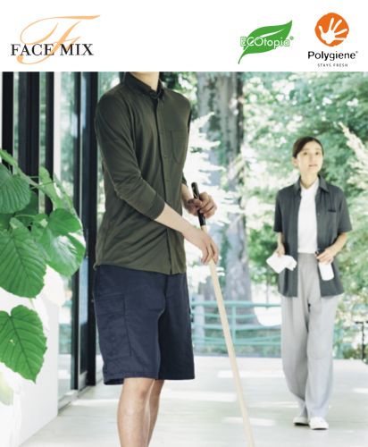 フェイスミックス(FACE MIX)ユニセックスボタンダウン長袖シャツ