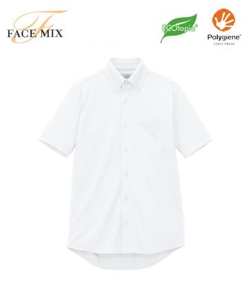 FACE MIX(フェイスミックス)ユニセックスボタンダウン半袖シャツ/15ホワイト